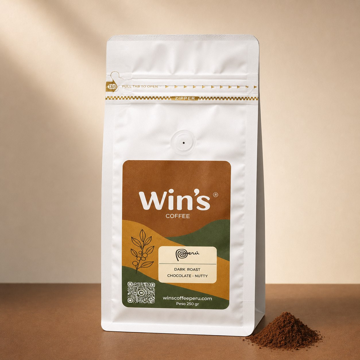 Café molido de especialidad Dark Roast Wins Coffee 250 g